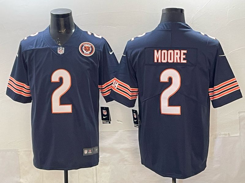 Men Chicago Bears #2 Moore Blue 2th generations 2026 Nike Limited NFL Jersey style 115->chicago bears->NFL Jersey